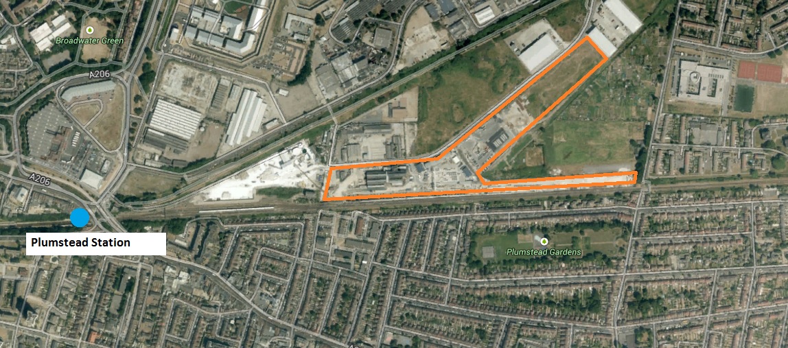 Large new Crossrail facility highlighted in orange